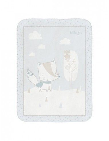 KIKKA BOO Βελουτέ Κουβέρτα Αγκαλιάς Little Fox Blue