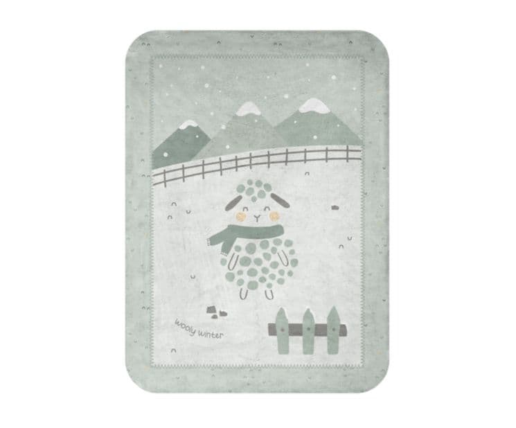 KIKKA BOO Βελουτέ Κουβέρτα Κούνιας Sleepy Sheep (110×140cm)