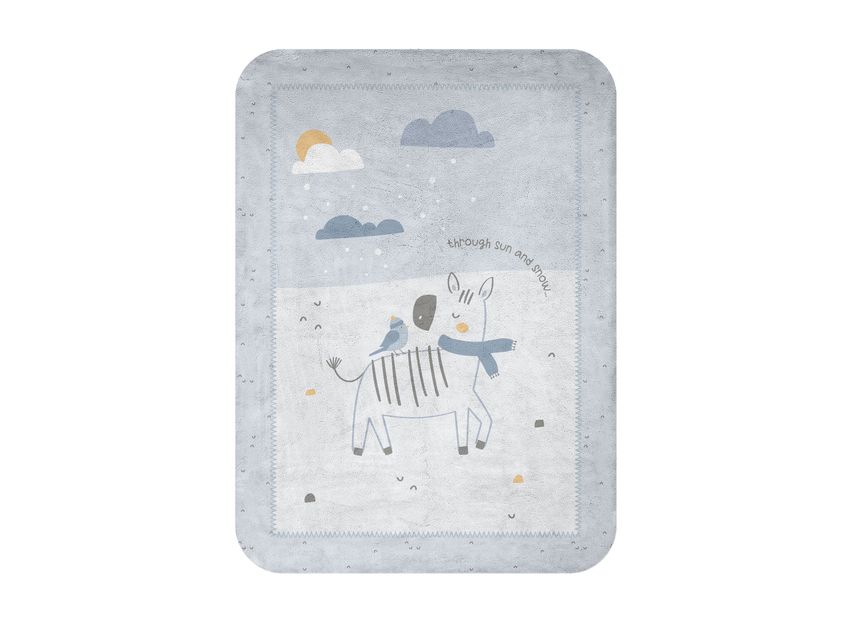 KIKKA BOO Βελουτέ Κουβέρτα Κούνιας Stripy Friends (110×140cm)