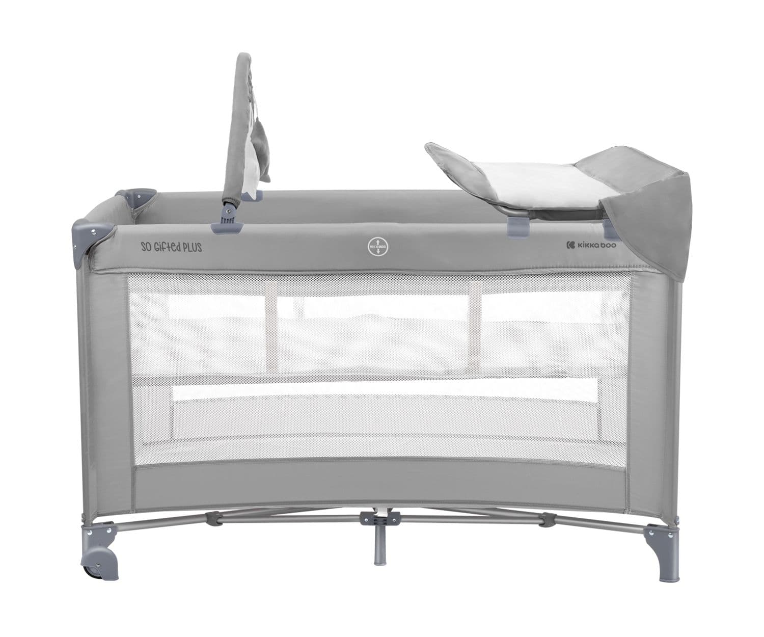 KIKKA BOO Παρκοκρέβατο 2 Επιπέδων Mε Αλλαξιέρα So Gifted Plus Grey