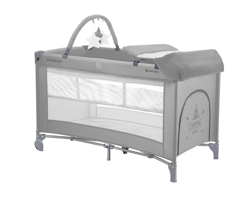 KIKKA BOO Παρκοκρέβατο 2 Επιπέδων Mε Αλλαξιέρα So Gifted Plus Grey