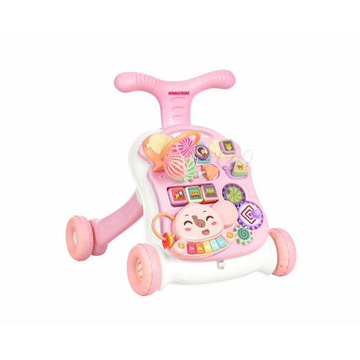 KIKKA BOO Στράτα Περπατούρα Με Τραπεζάκι Δραστηριοτήτων Play & Grow 3in1 Pink (12+ μηνών)