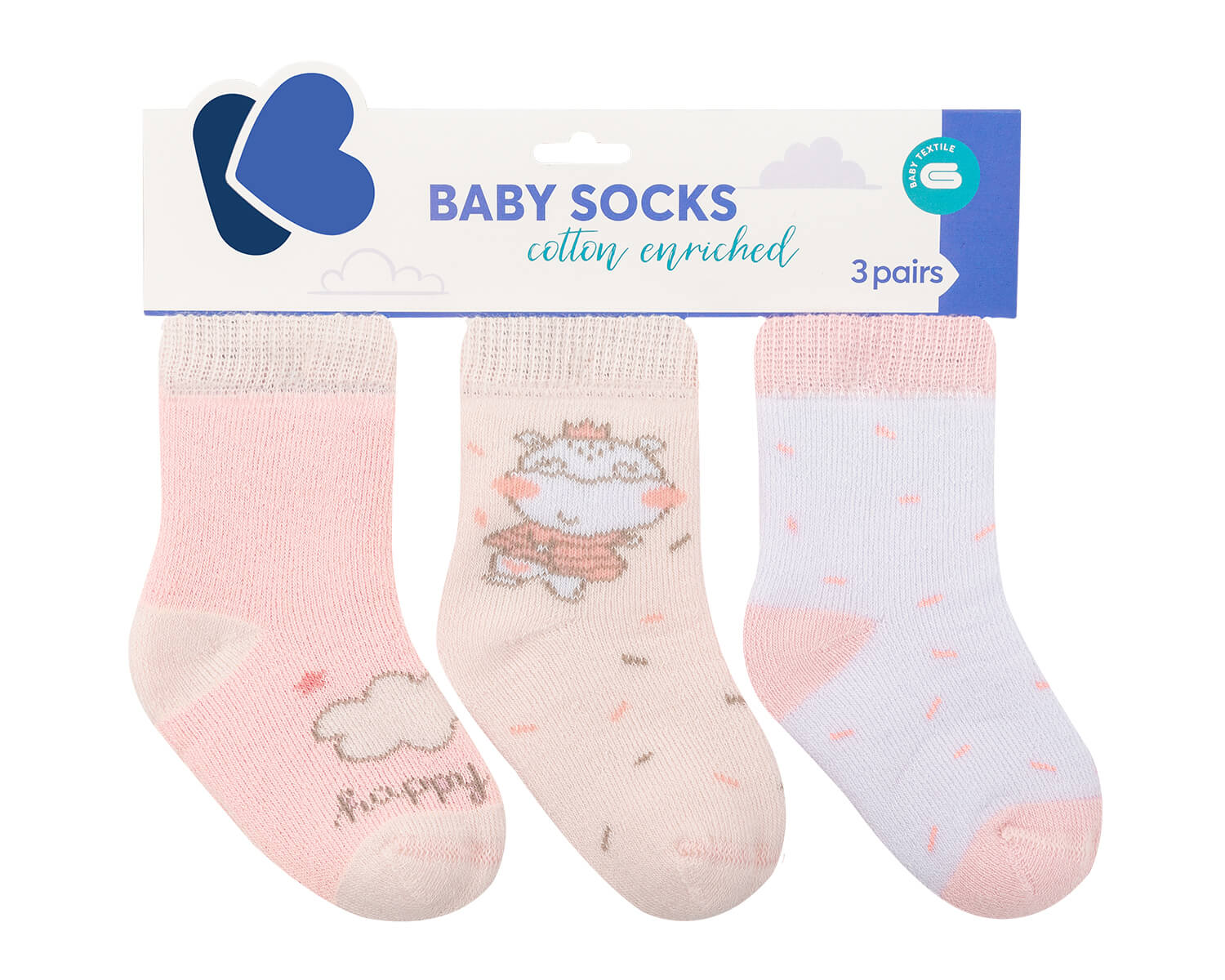 KIKKA BOO Βρεφικά Καλτσάκια Thermal Hippo Dreams (0-6 μηνών) (3 Ζευγάρια)