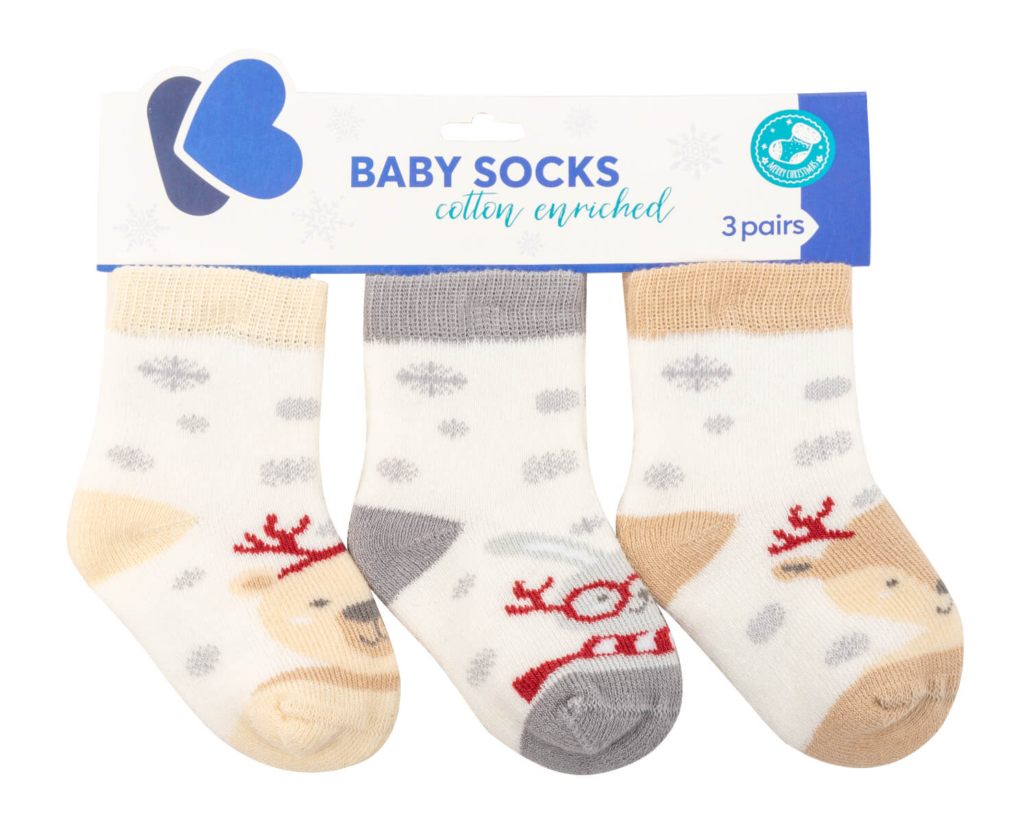 KIKKA BOO Βρεφικά Καλτσάκια Thermal Polar Christmas (0-6 μηνών) (3 Ζευγάρια)