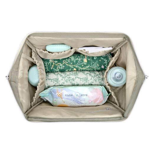 KIKKA BOO Τσάντα Αλλαξιέρα Πλάτης Siena Luxe Secret Garden Dark Green 2025