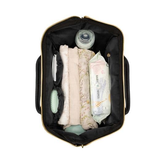 KIKKA BOO Τσάντα Αλλαξιέρα Πλάτης Siena Black & Gold 2025