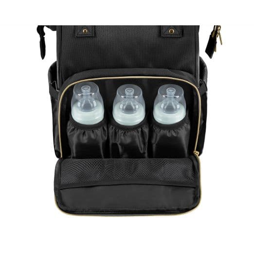 KIKKA BOO Τσάντα Αλλαξιέρα Πλάτης Siena Black & Gold 2025