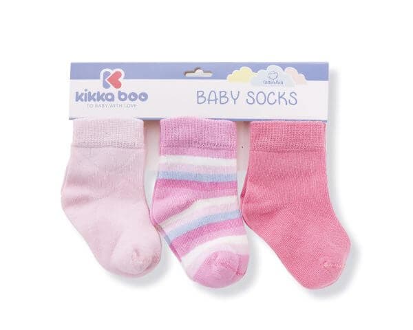 KIKKA BOO Βρεφικά Καλτσάκια Stripes Pink (6-12 μηνών) (3 Ζευγάρια)