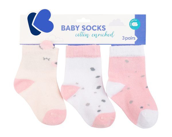 KIKKA BOO Βρεφικά Καλτσάκια 3D Ears Bear With Me Pink (0-6 μηνών) (3 Ζευγάρια)