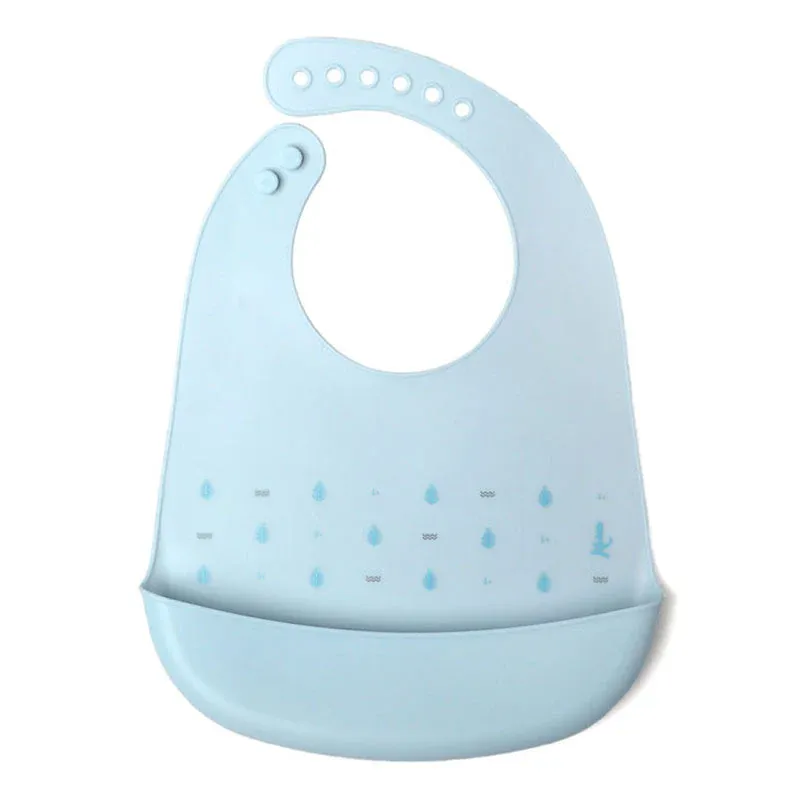 KIOKIDS Βρεφική Σαλιάρα Σιλικόνης Με Τσέπη Petit Moments Blue (4+ μηνών)