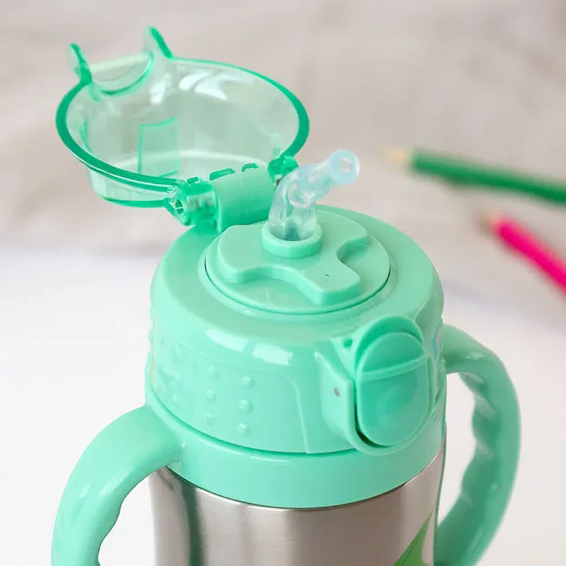 KIOKIDS Ανοξείδωτο Παγούρι Θερμός Με Καλαμάκι 280ml Dragon (6+ μηνών)