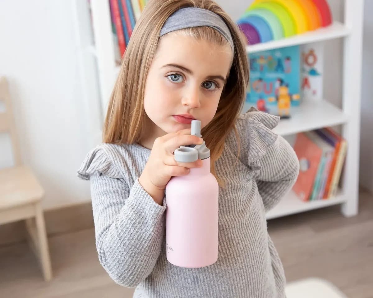 KIOKIDS Ανοξείδωτο Παγούρι Θερμός Με Καλαμάκι 350ml Pink (2+ ετών)