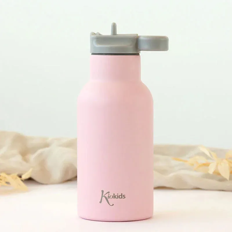 KIOKIDS Ανοξείδωτο Παγούρι Θερμός Με Καλαμάκι 350ml Pink (2+ ετών)