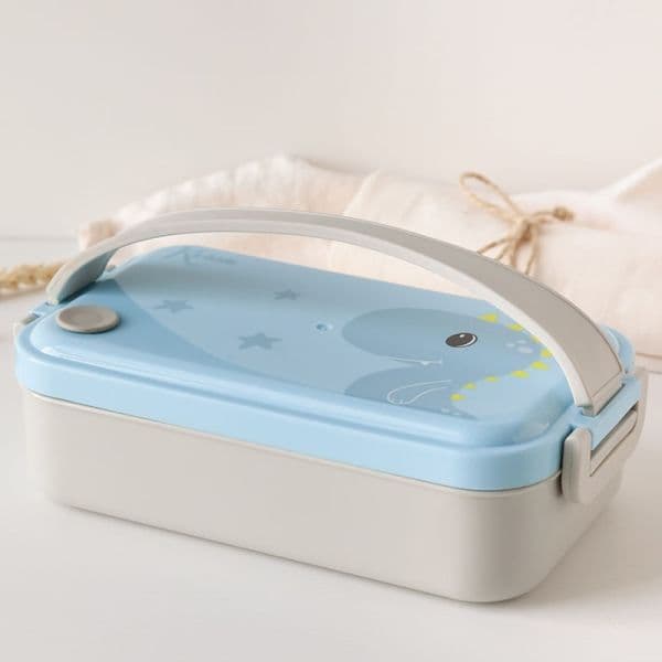 KIOKIDS Ανοξείδωτο Τάπερ Φαγητού Με Αποσπώμενο Ταψάκι Little Dino Blue 550ml