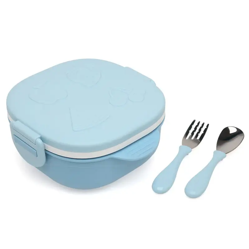 KIOKIDS Ανοξείδωτο Τάπερ Φαγητού Με Χωρίσματα Blue 450ml