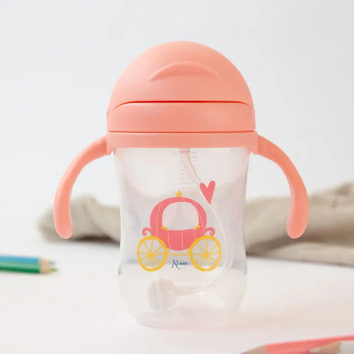 KIOKIDS Εκπαιδευτικό Ποτηράκι Με Καλαμάκι & Βαρίδι Princess 300ml (6+ μηνών)
