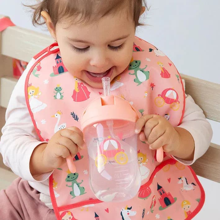 KIOKIDS Εκπαιδευτικό Ποτηράκι Με Καλαμάκι & Βαρίδι Princess 300ml (6+ μηνών)