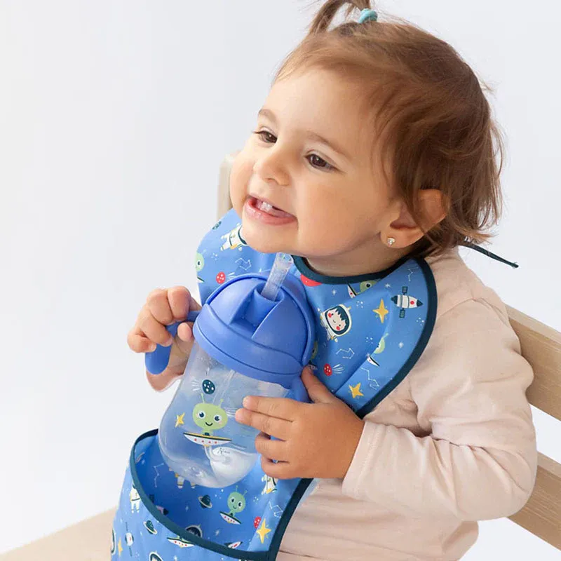 KIOKIDS Εκπαιδευτικό Ποτηράκι Με Καλαμάκι & Βαρίδι Space 300ml (6+ μηνών)