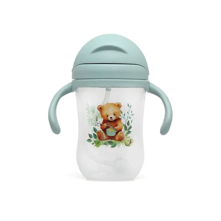 KIOKIDS Εκπαιδευτικό Ποτηράκι Με Καλαμάκι & Βαρίδι Little Bear 300ml (6+ μηνών)