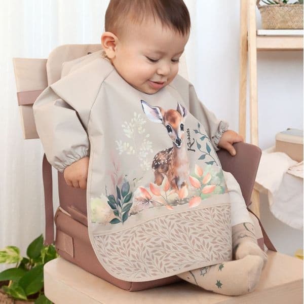 KIOKIDS Μακρυμάνικη Βρεφική Σαλιάρα Με Τσέπη My Deer (4+μηνών)