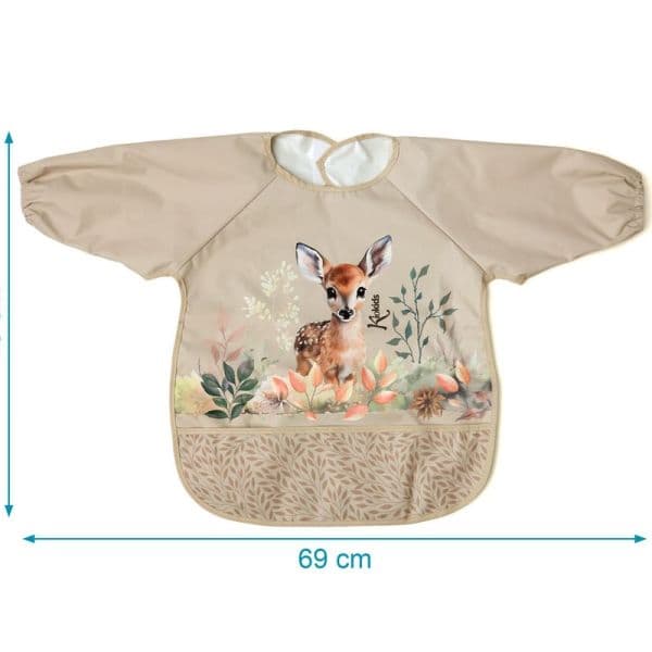 KIOKIDS Μακρυμάνικη Βρεφική Σαλιάρα Με Τσέπη My Deer (4+μηνών)