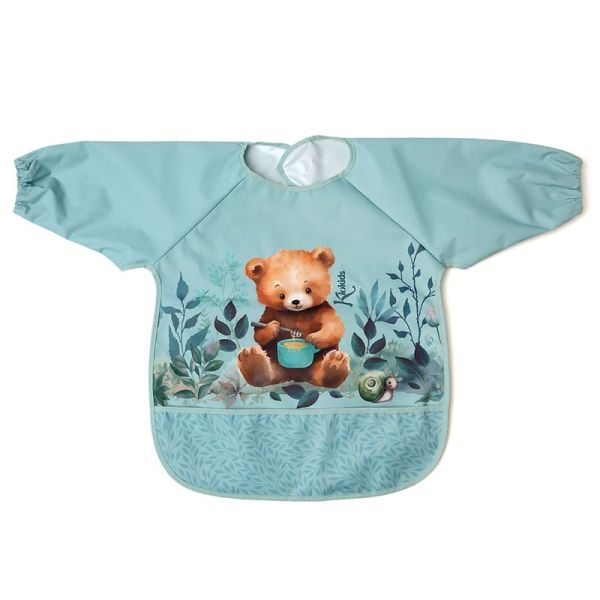 KIOKIDS Μακρυμάνικη Βρεφική Σαλιάρα Με Τσέπη Little Bear (4+μηνών)