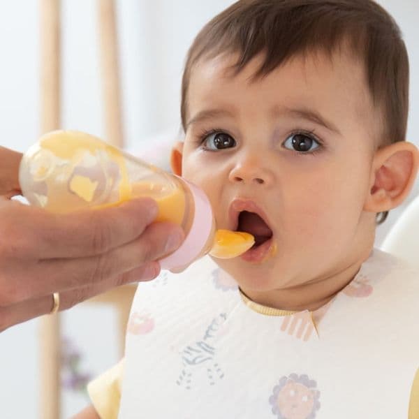 KIOKIDS Μπιμπερό Τροφοδότης Σιλικόνης Pink (4+ μηνών)