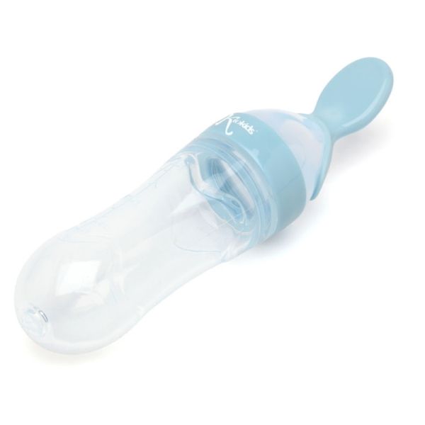 KIOKIDS Μπιμπερό Τροφοδότης Σιλικόνης Blue (4+ μηνών)