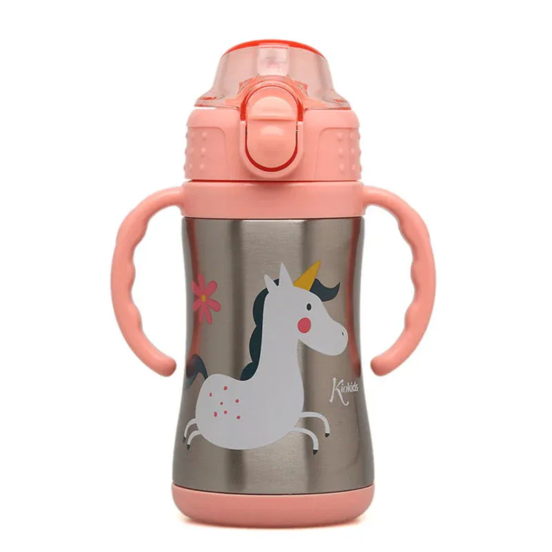 KIOKIDS Ανοξείδωτο Παγούρι Θερμός Με Καλαμάκι 280ml Little Unicorn (6+ μηνών)