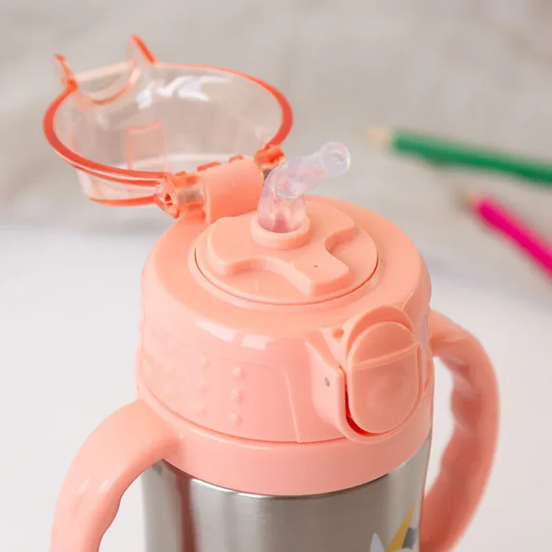 KIOKIDS Ανοξείδωτο Παγούρι Θερμός Με Καλαμάκι 280ml Little Unicorn (6+ μηνών)