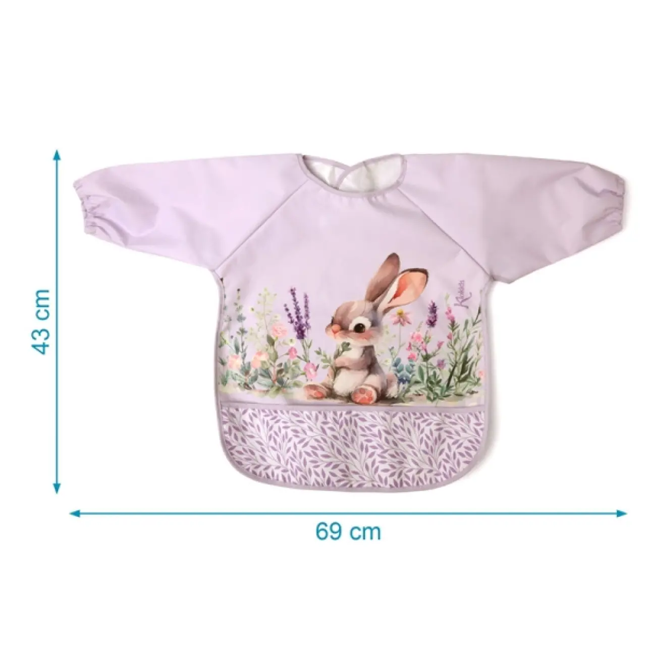 KIOKIDS Μακρυμάνικη Βρεφική Σαλιάρα Με Τσέπη Lavender Bunny (4+μηνών)
