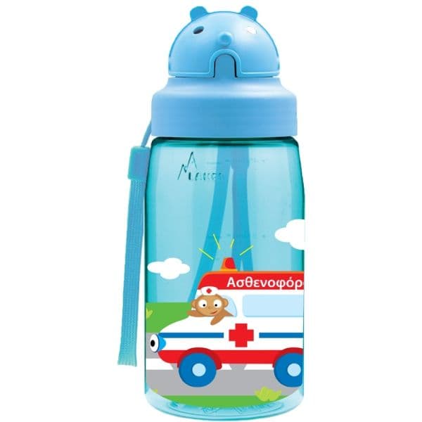 LAKEN Παιδικό Παγούρι Με Καλαμάκι Oby Οχήματα 450ml (12+ μηνών)