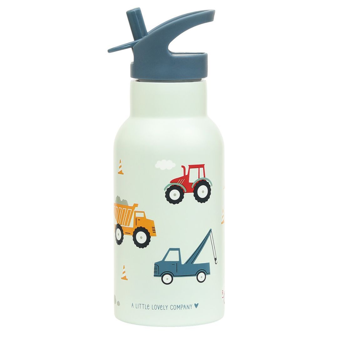 LITTLE LOVELY COMPANY Ανοξείδωτο Παγούρι Θερμός Με Καλαμάκι 350ml Vehicles (3+ ετών)