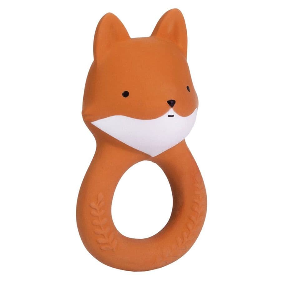 LITTLE LOVELY COMPANY Μασητικός Δαχτύλιος Οδοντοφυΐας Latex Fox (0+ μηνών)