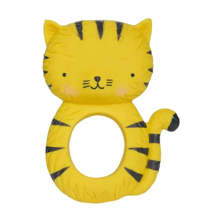 LITTLE LOVELY COMPANY Μασητικός Δαχτύλιος Οδοντοφυΐας Latex Tiger (0+ μηνών)