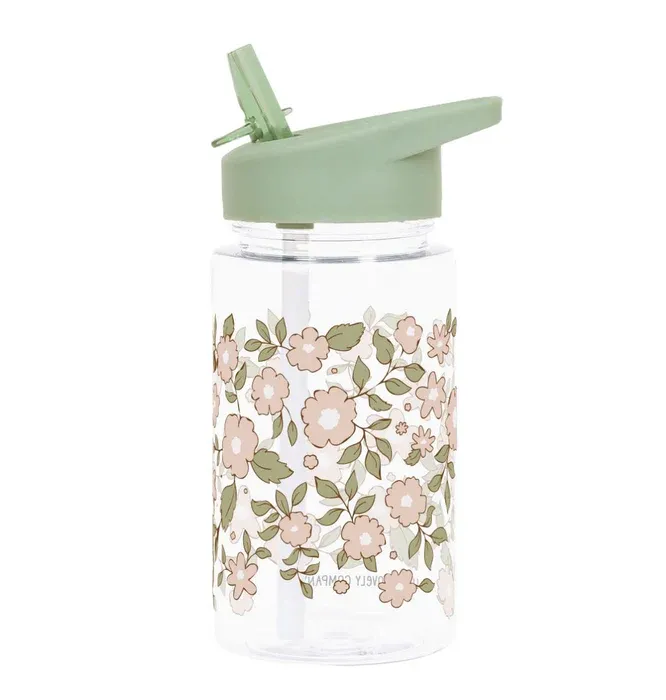 LITTLE LOVELY COMPANY Παιδικό Παγούρι Με Καλαμάκι Blossom Sage 450ml (12+ μηνών)