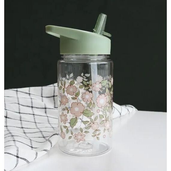 LITTLE LOVELY COMPANY Παιδικό Παγούρι Με Καλαμάκι Blossom Sage 450ml (12+ μηνών)