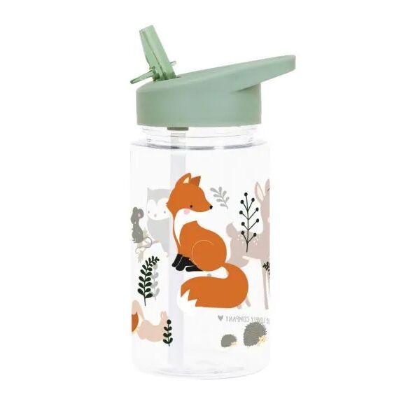 LITTLE LOVELY COMPANY Παιδικό Παγούρι Με Καλαμάκι Forest Friends 450ml (12+ μηνών)