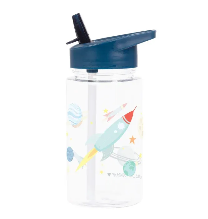 LITTLE LOVELY COMPANY Παιδικό Παγούρι Με Καλαμάκι Space 450ml (12+ μηνών)