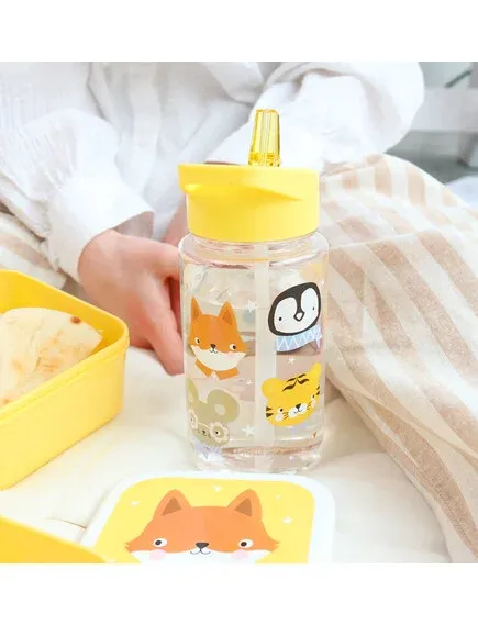 LITTLE LOVELY COMPANY Παιδικό Παγούρι Με Καλαμάκι Animal Friends 450ml (12+ μηνών)