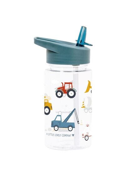 LITTLE LOVELY COMPANY Παιδικό Παγούρι Με Καλαμάκι Vehicles 450ml (12+ μηνών)