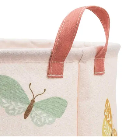 LITTLE LOVELY COMPANY Στρογγυλό Καλάθι Αποθήκευσης Παιχνιδιών Butterflies (63L)