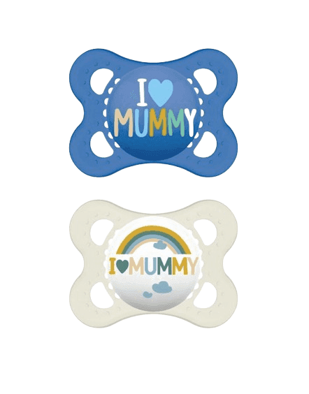 MAM Σετ Πιπίλες Σιλικόνης I Love Mommy Boy (2-6 μηνών)
