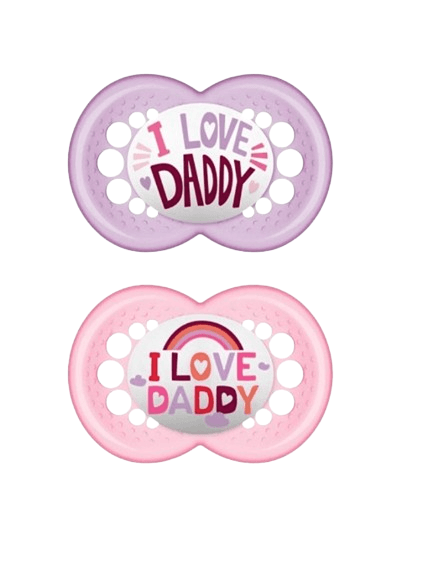 MAM Σετ Πιπίλες Σιλικόνης I Love Daddy Girl (6-16 μηνών)