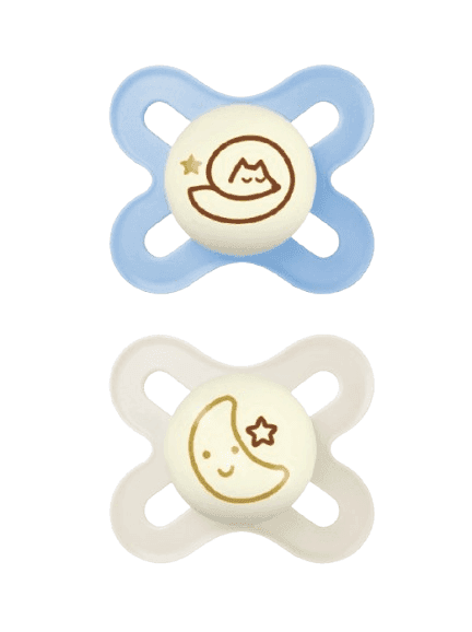 MAM Σετ Πιπίλες Σιλικόνης Start Night Boy (0-2 μηνών)