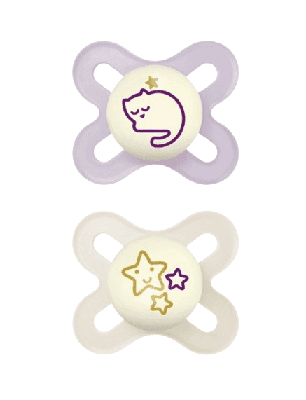 MAM Σετ Πιπίλες Σιλικόνης Start Night Girl (0-2 μηνών)
