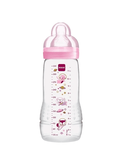 MAM Πλαστικό Μπιμπερό Easy Active Girl 330ml (4+ μηνών)