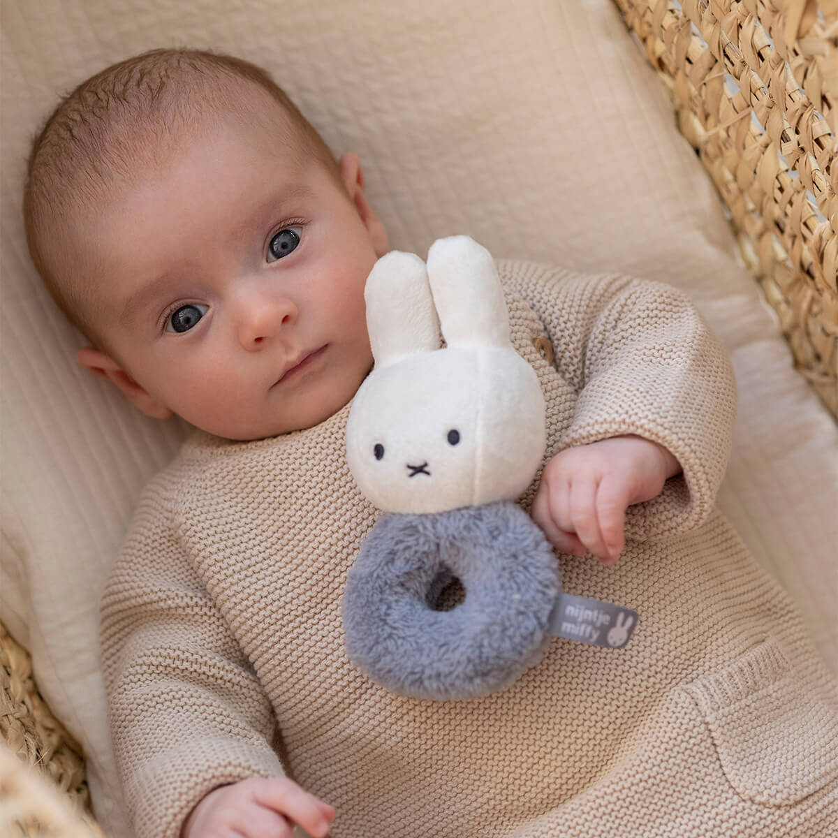 MIFFY Βρεφική Λούτρινη Κουδουνίστρα Fluffy Blue (0+ μηνών)