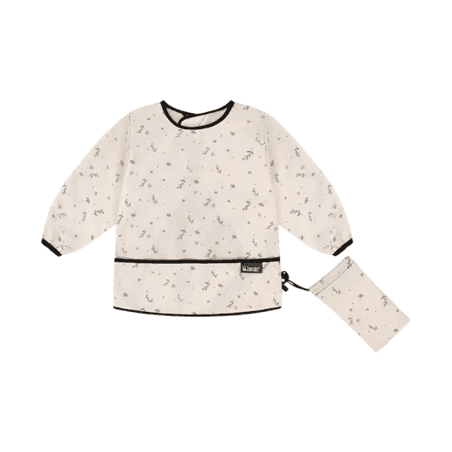 MINENE Μακρυμάνικη Αδιάβροχη Σαλιάρα Με Τσέπη Stone Daisy (6+ μηνών)