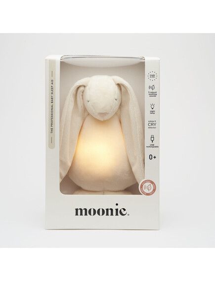 MOONIE Μουσικό Επαναφορτιζόμενο Παιχνίδι Ύπνου Με Λευκούς Ήχους Λαγουδάκι Cream Bunny